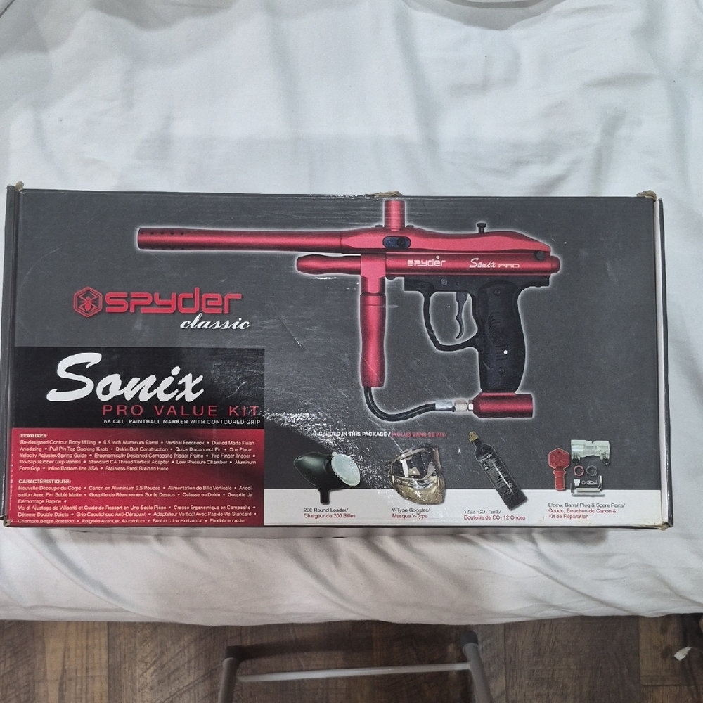 Spyder Sonix Pro Paintball Marker Value Kit Used